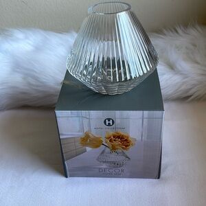 Hotel Collection Small Fluted Clear Glass Vase. Brand New With box.